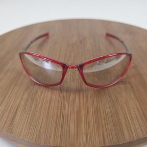 Carrera UV 400 Sunglasses Mens One Size Red Clear Wrap Metal Frame Made Italy